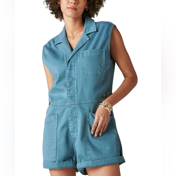Lucky Brand Pants - Lucky Brand Sleeveless Denim Romper Shorts XXL